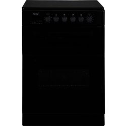 Teknix TK60DCB 60cm Twin Cavity Ceramic Electric Cooker in Black